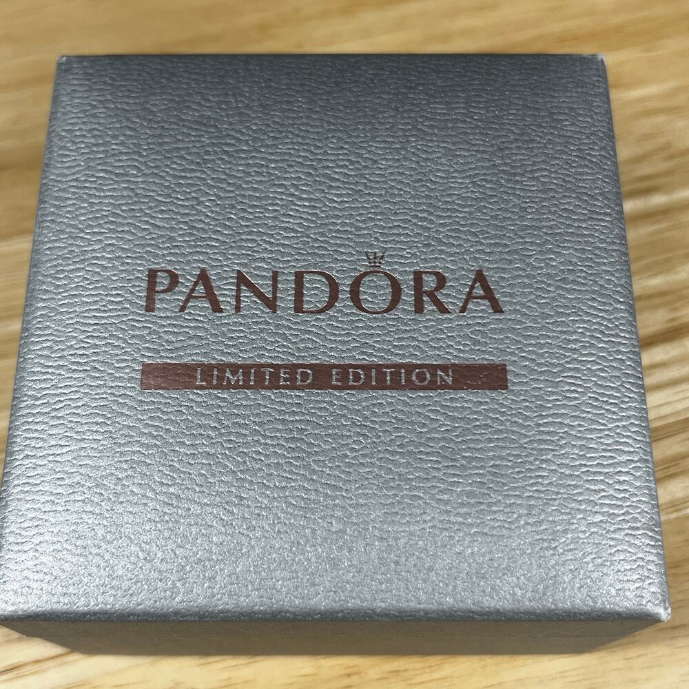 Pandora Limited Ed "Unique as You Are" Snowflake Bangle 925 Murano Blue Bead - Picture 5 of 16